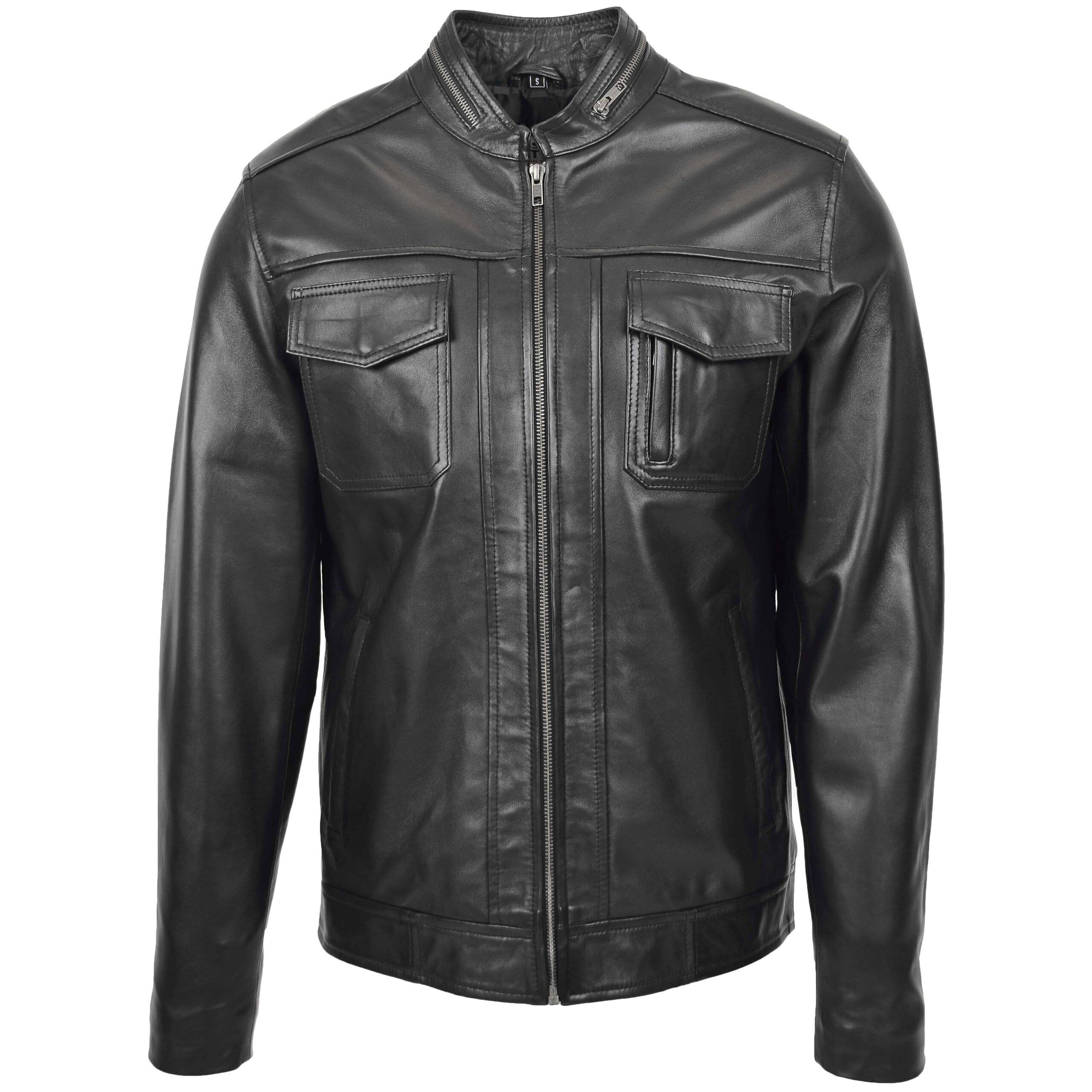 3_d39eb8b8-b26b-426e-8f8e-7738697314ee_3932x Mens Real Leather Biker Jacket Casual Zip Fasten Style Jaime - Image 1